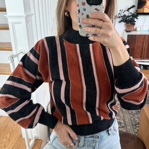 MINKPINK A Touch of Magic Sweater Striped Mock Neck XS